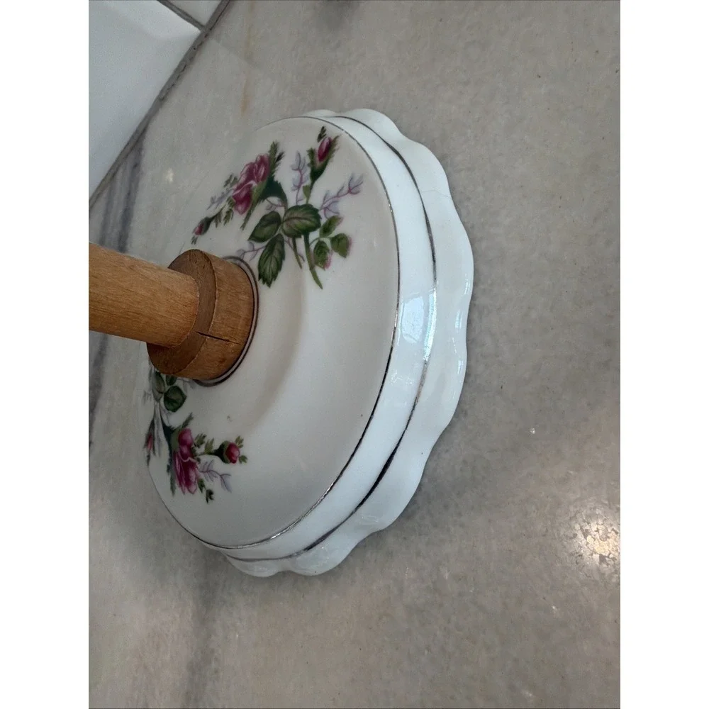 Antique Standing Two-Sided Mirror with Pink Roses Japan 10